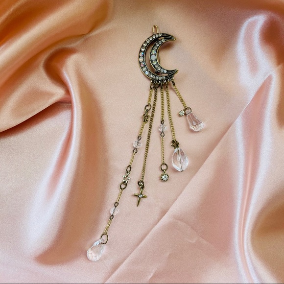 💕Last one Moon Dangle Crystal Hair Clips - Picture 2 of 10